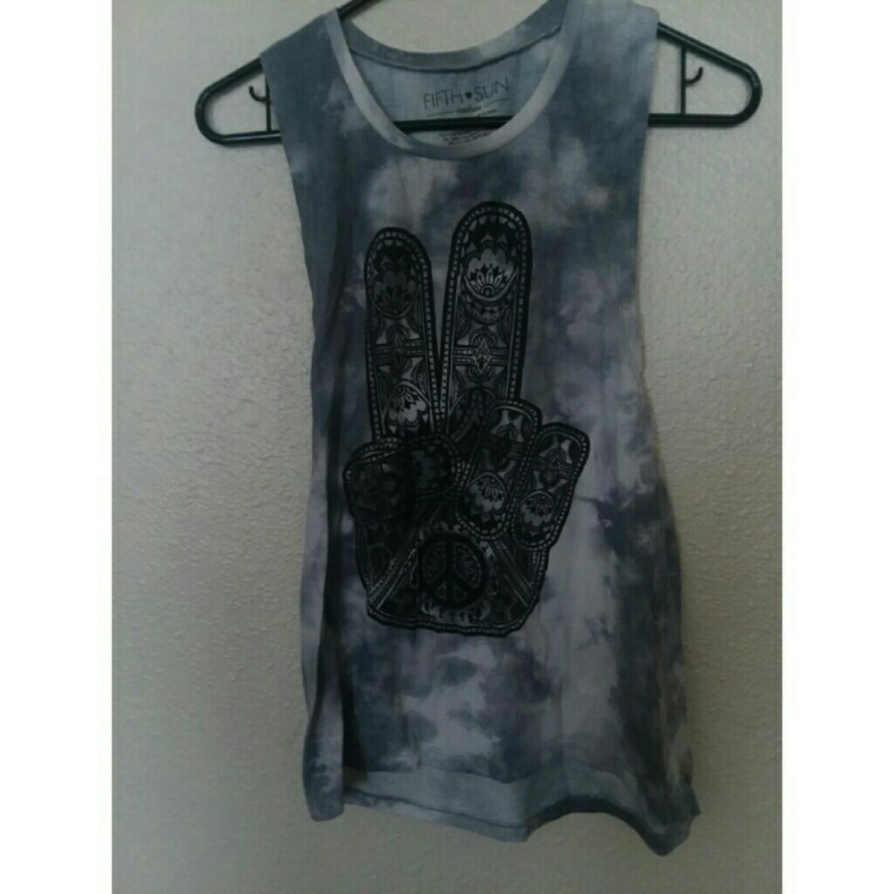 Fifth Sun - Blue Tie Dye Peace Tank